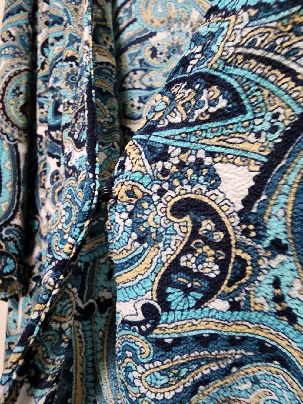 Michael Kors Blue Paisley Faux-Wrap Dress Size 3X